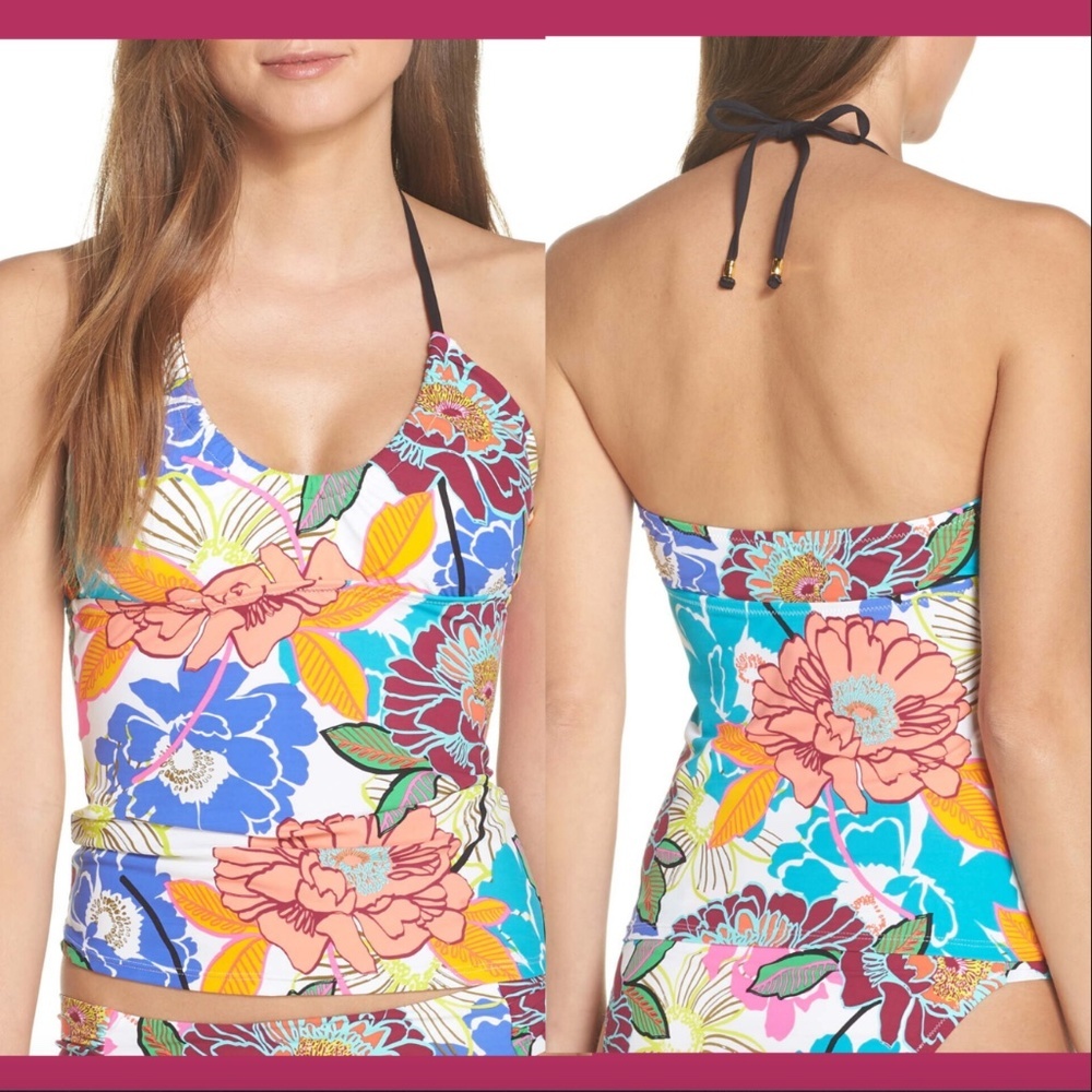 NEW‎ $98 Trina Turk Tankini Top Multi Color Floral [ SZ 6 ]